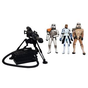 Star Wars Sand Troopers and Clone Trooper W/ Heavy Repeating Blaster Loose
